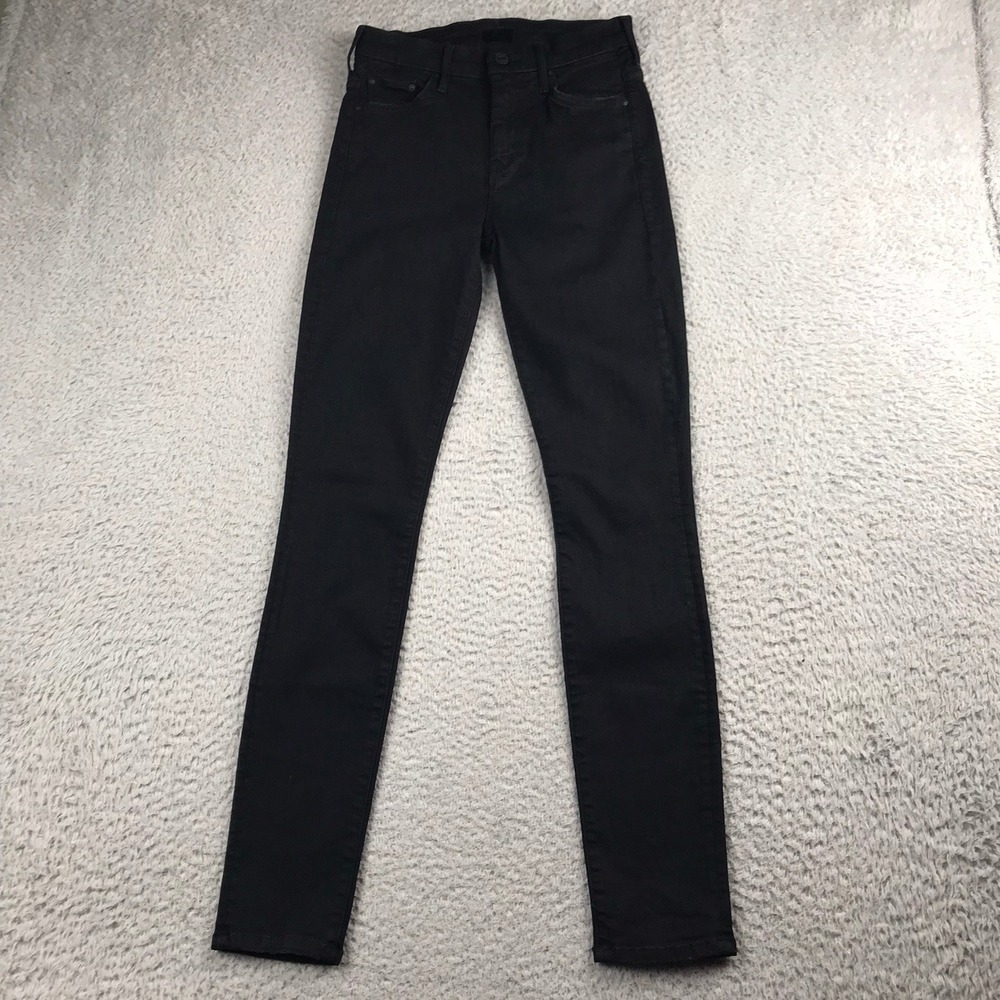 Mother High Waisted Looker Jeans Women 25 (25x29) Not Guilty Black Skinny Denim